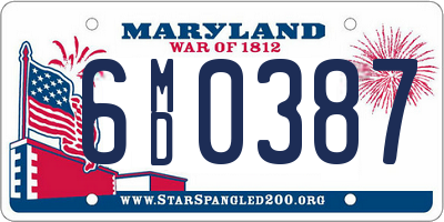 MD license plate 6MD0387