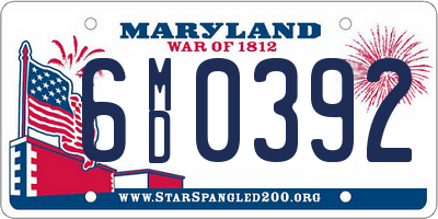 MD license plate 6MD0392