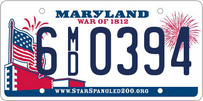 MD license plate 6MD0394