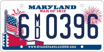 MD license plate 6MD0396