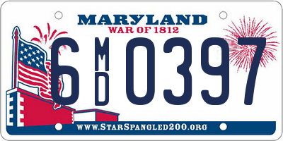 MD license plate 6MD0397