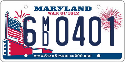 MD license plate 6MD0401