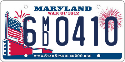 MD license plate 6MD0410