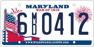 MD license plate 6MD0412
