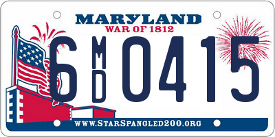 MD license plate 6MD0415