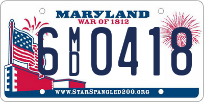 MD license plate 6MD0418