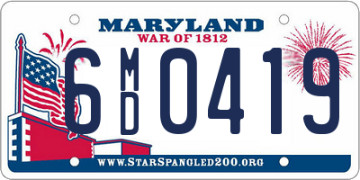 MD license plate 6MD0419