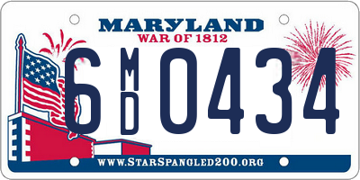 MD license plate 6MD0434