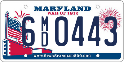 MD license plate 6MD0443