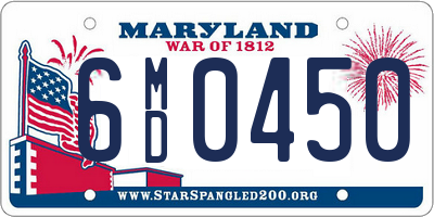 MD license plate 6MD0450