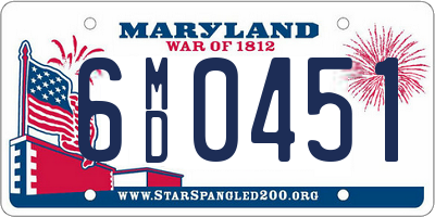 MD license plate 6MD0451