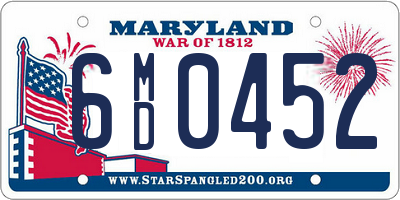 MD license plate 6MD0452