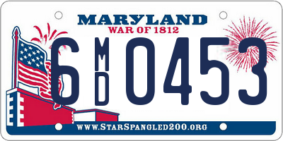 MD license plate 6MD0453