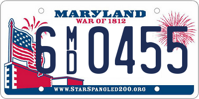 MD license plate 6MD0455