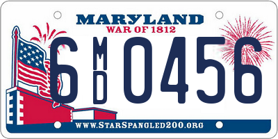 MD license plate 6MD0456