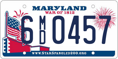 MD license plate 6MD0457