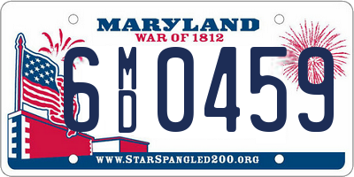 MD license plate 6MD0459