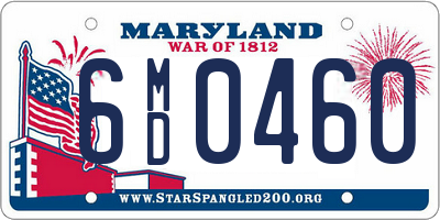 MD license plate 6MD0460