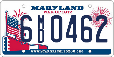 MD license plate 6MD0462