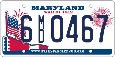 MD license plate 6MD0467