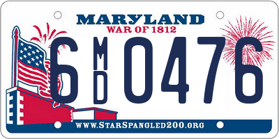 MD license plate 6MD0476