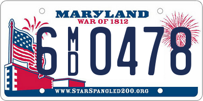 MD license plate 6MD0478