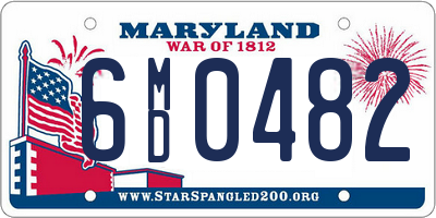 MD license plate 6MD0482