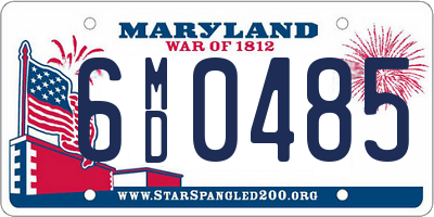 MD license plate 6MD0485