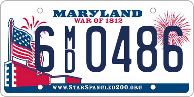 MD license plate 6MD0486