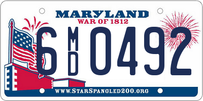 MD license plate 6MD0492