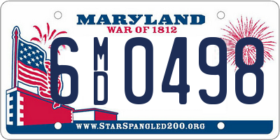 MD license plate 6MD0498