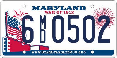 MD license plate 6MD0502