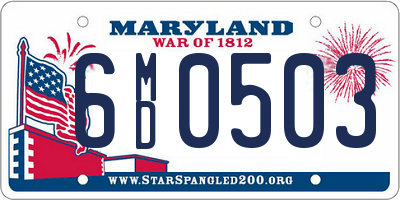 MD license plate 6MD0503