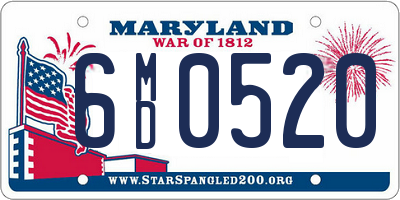 MD license plate 6MD0520