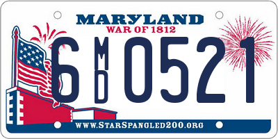 MD license plate 6MD0521