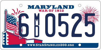 MD license plate 6MD0525