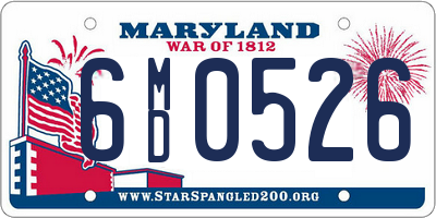 MD license plate 6MD0526