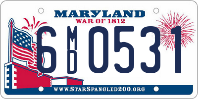 MD license plate 6MD0531