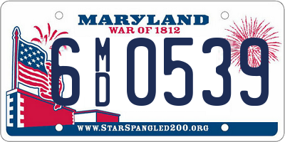 MD license plate 6MD0539