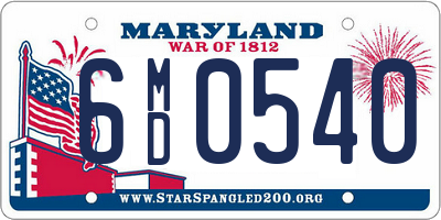 MD license plate 6MD0540