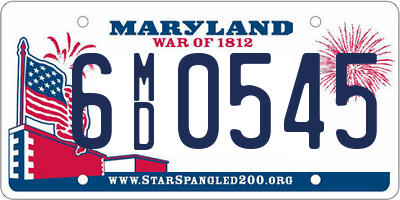MD license plate 6MD0545