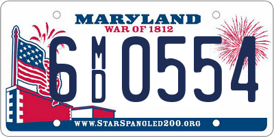 MD license plate 6MD0554