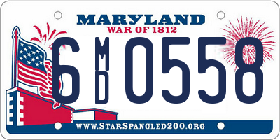 MD license plate 6MD0558