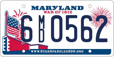 MD license plate 6MD0562