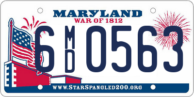 MD license plate 6MD0563