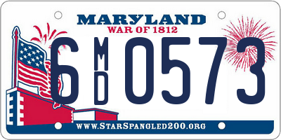MD license plate 6MD0573