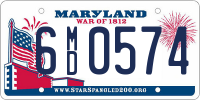 MD license plate 6MD0574