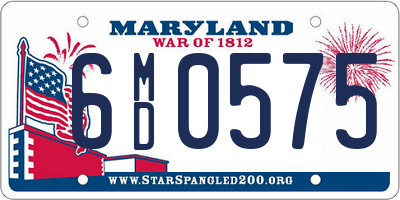 MD license plate 6MD0575