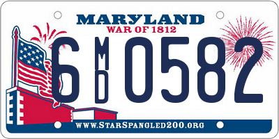 MD license plate 6MD0582