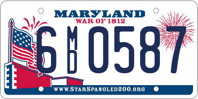 MD license plate 6MD0587